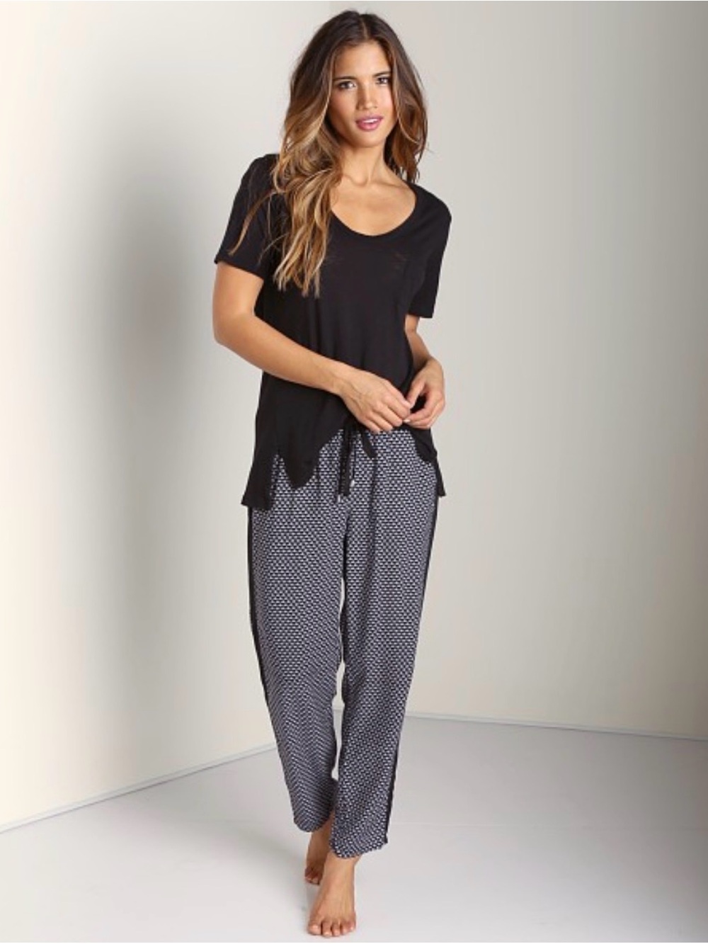 Splendid Geo Print Track Pant Black